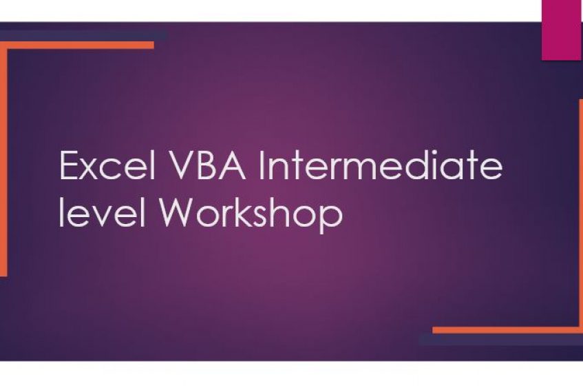 Excel VBA Intermediate Level Workshop (Online Training)