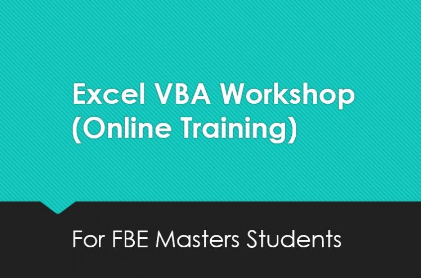 Excel VBA Workshop (Online Training)