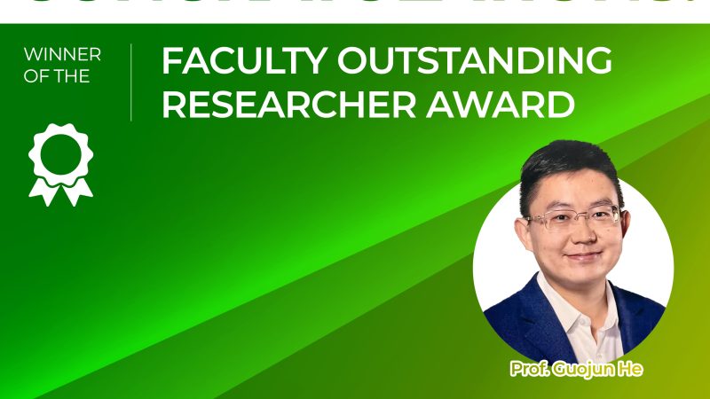 Professor Guojun He Awarded the Faculty Outstanding Researcher Award 2023-24