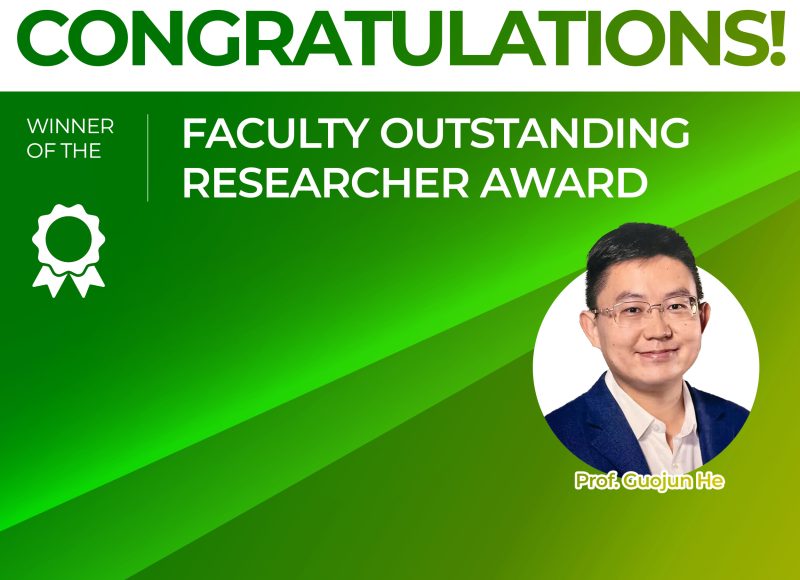 Professor Guojun He Awarded the Faculty Outstanding Researcher Award 2023-24