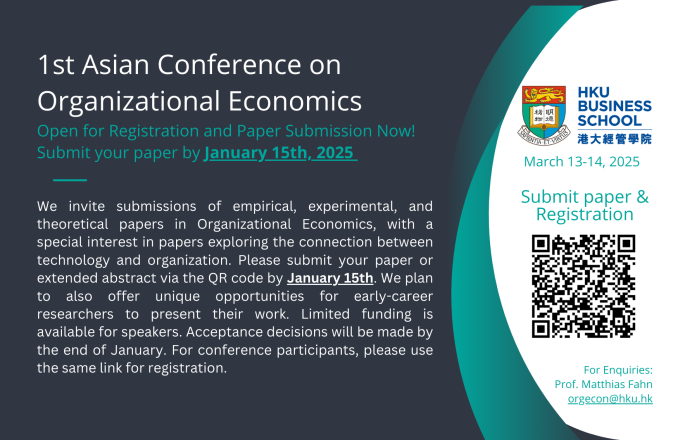 1st Asian Conference on Organizational Economics